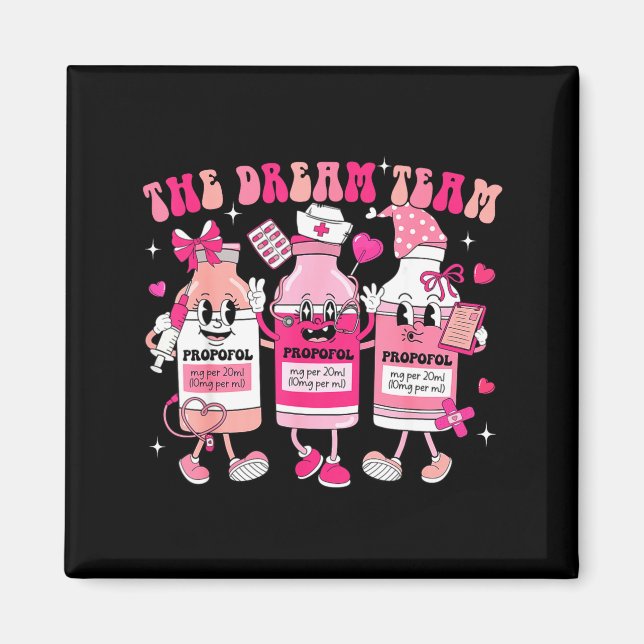 The Dream Team Retro Groovy Nurse Medical Nursing  Magnet (Framsidan)
