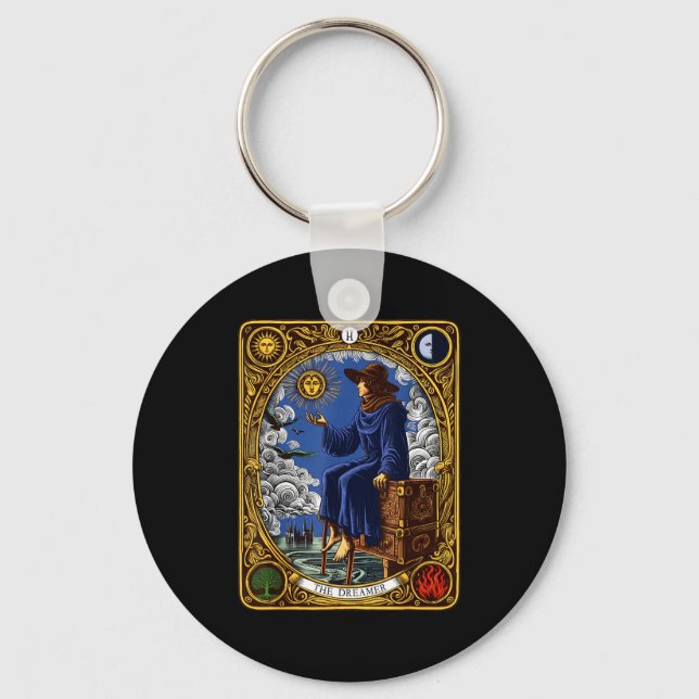 The Dreamer (the Fool) Mayor Arcana Tarot Card Got Nyckelring (Framsida)