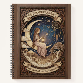 The Dreamer's Journal Crescent Moon Wood Carved