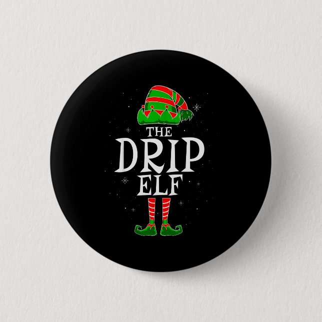The Drip Elf Group Matching Family Christmas Swag  Knapp (Framsida)