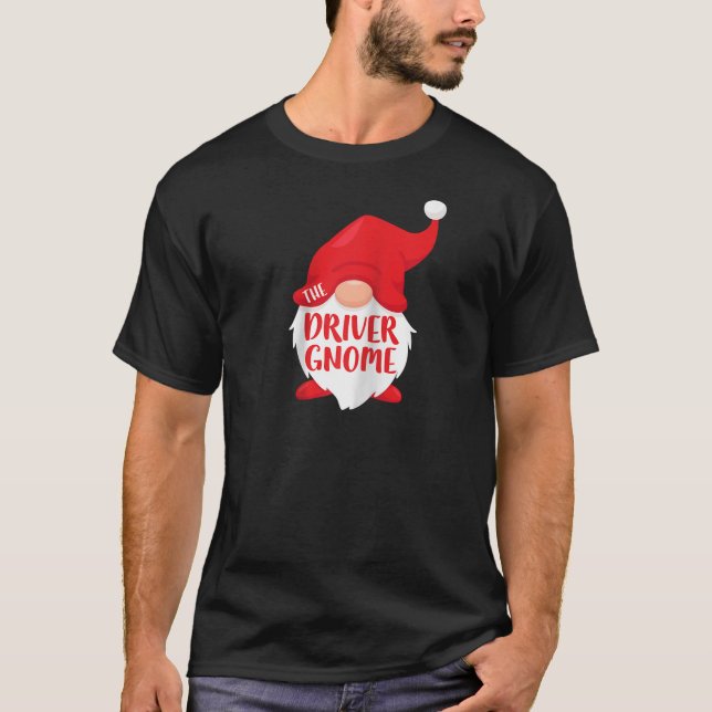 The Driver Gnome  Matching Christmas Costume Ragla T Shirt (Framsida)