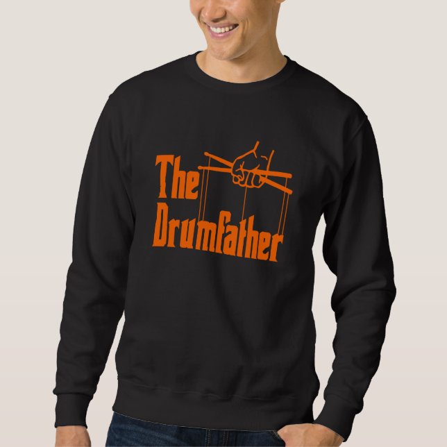 The Drumfather Quote For Drummer Lång Ärmad Tröja (Framsida)