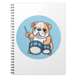 The Drumming Bulldog Beats och Bulldog Grooves Anteckningsbok