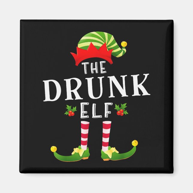 The Drunk Elf Christmas Matching Pajama  Magnet (Framsidan)
