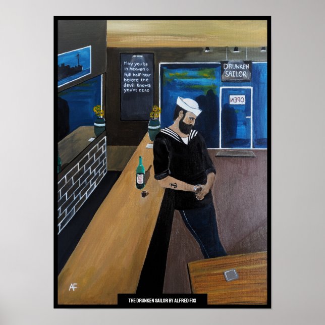 The Drunken Sailor Painting by Alfred Fox Poster (Framsidan)