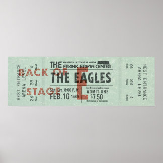The Eagles Concert Ticket – Vintage Rock Art   Poster