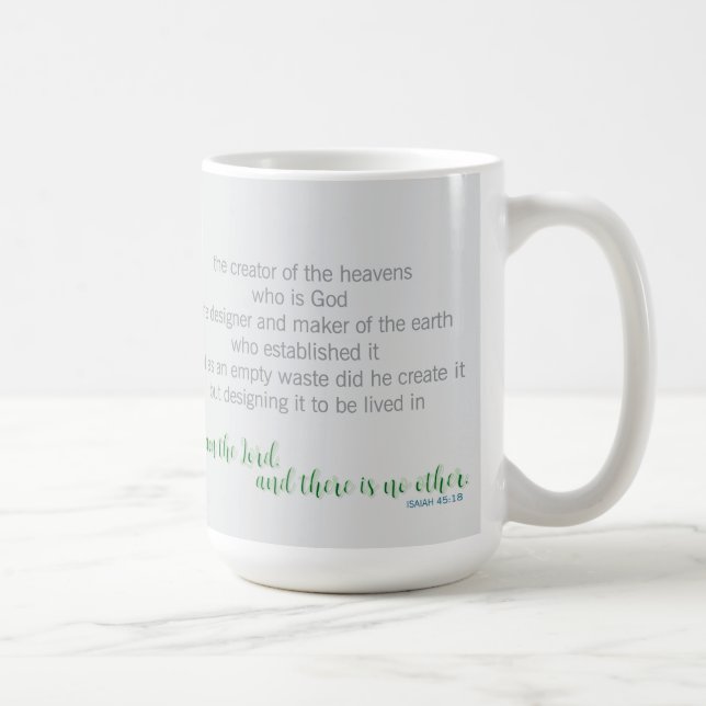 The Earth He Formed Isaiah 45:18 Kaffemugg (Höger)