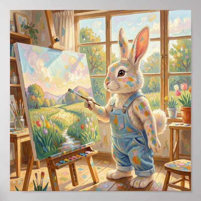 The Easter Bunny attempting to paint  Poster (Framsidan)