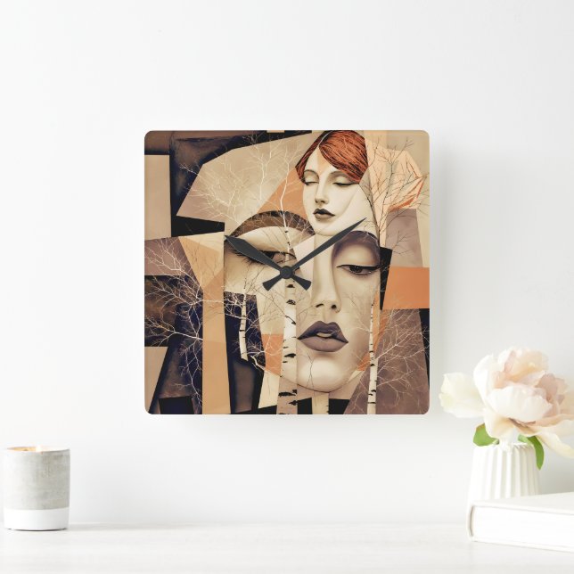 The Echo of “Virelle” – An Abstract Portrait Fyrkantig Klocka (Hem)