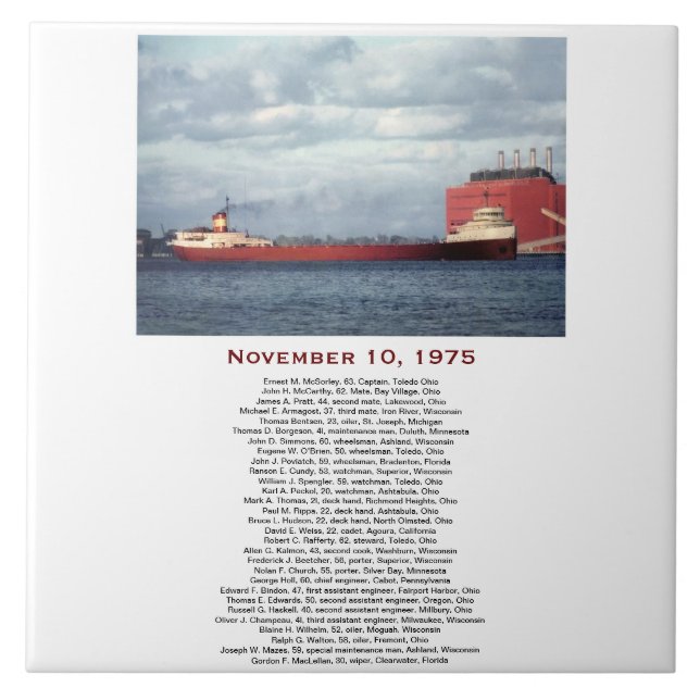 The Edmund Fitzgerald med besättningsnamn Kakelplatta (Framsidan)