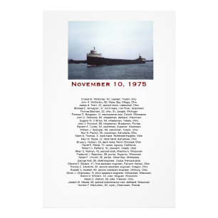 The Edmund Fitzgerald med namn på besättningen pre Fototryck