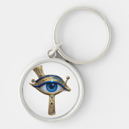 The Egyptian Eye´7 Rund Silverfärgad Nyckelring