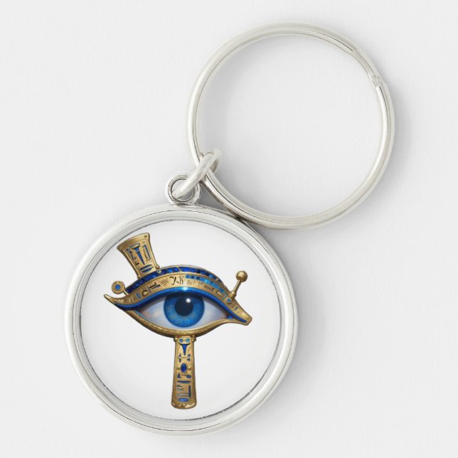 The Egyptian Eye´7 Rund Silverfärgad Nyckelring (Framsidan)