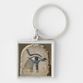 The Egyptian Eye´8 Fyrkantig Silverfärgad Nyckelring