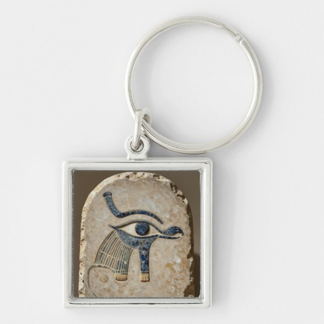 The Egyptian Eye´8 Fyrkantig Silverfärgad Nyckelring (Framsidan)