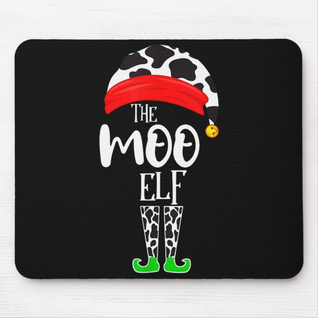 The Elf Moo Cow Funny Christmas Elf Family Matchin Musmatta (Framsidan)