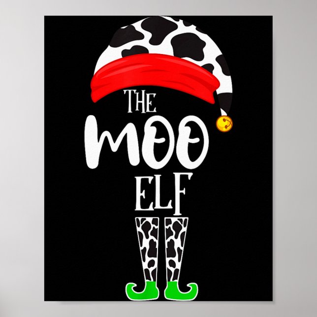 The Elf Moo Cow Funny Christmas Elf Family Matchin Poster (Framsidan)
