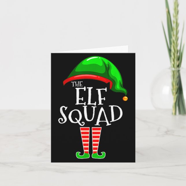 The Elf Squad Family Matching Group Christmas  Kort (Framsida)