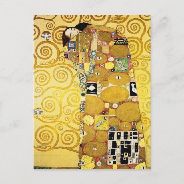 The Embrace (Fulfillment) från Gustav Klimt (1905) Vykort (Framsida)