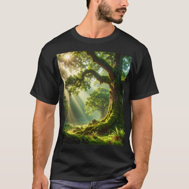 The Emerald Grove: Ancient Light T Shirt (Framsida)