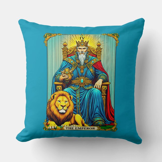 The Emperor Tarotkort Konst Kudde (Framsida)