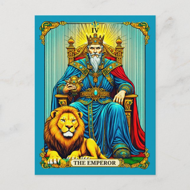 The Emperor Tarotkort Konst Vykort (Framsida)
