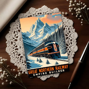 The Empire Builder Vintage Tåg Vykort