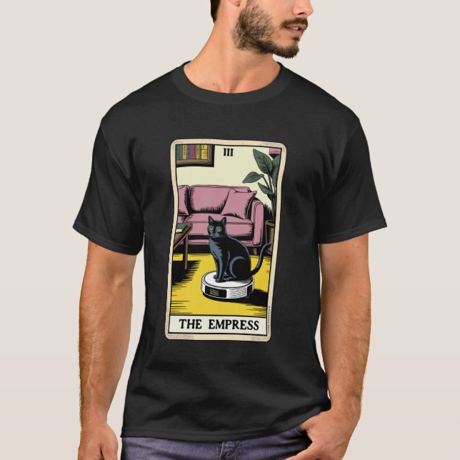 The Empress Tarot Card Katt Robot Dammsugare Ca T Shirt (Framsida)