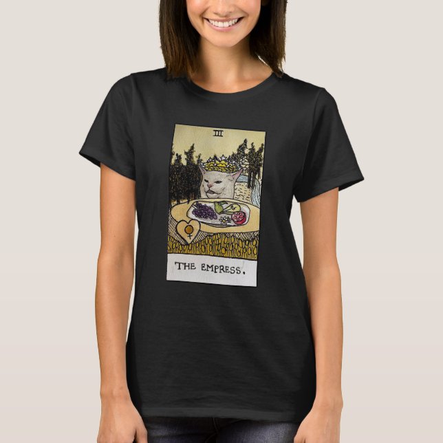 The Empress Tarotkort Katt Meme T Shirt (Framsida)