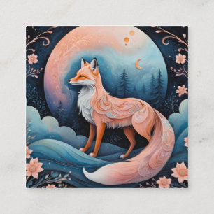 "The Enchanted Ember Fox" Fyrkantigt Visitkort