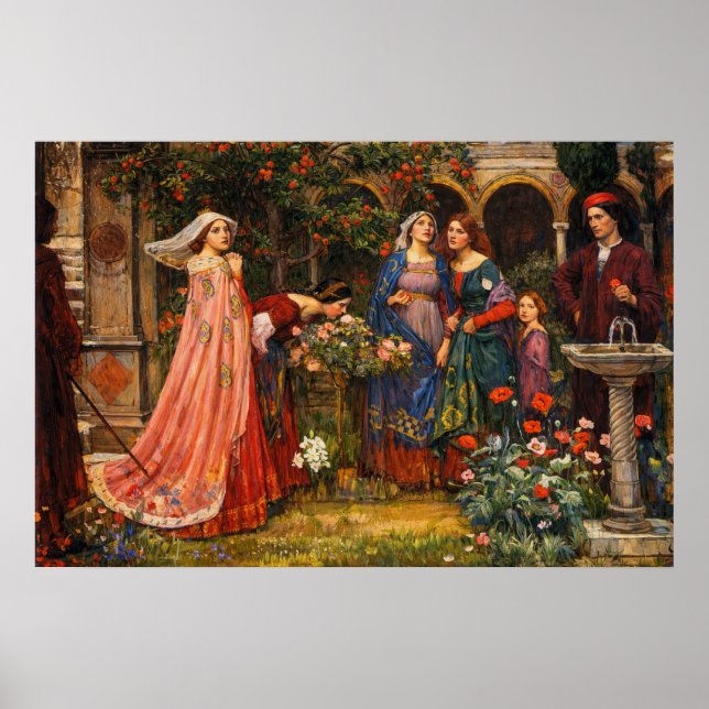 The Enchanted Garden by John William Waterhouse Poster (Framsidan)