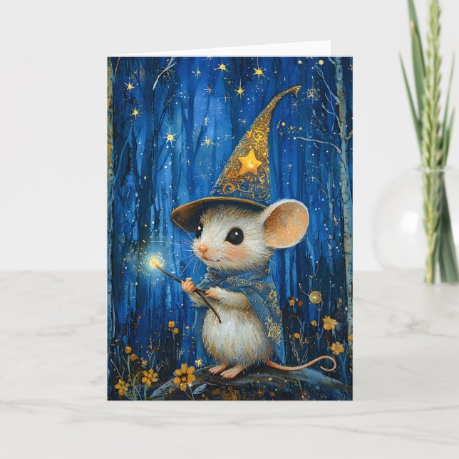 The Enchanted Magician Mouse Fantasy Art Kort (Framsida)