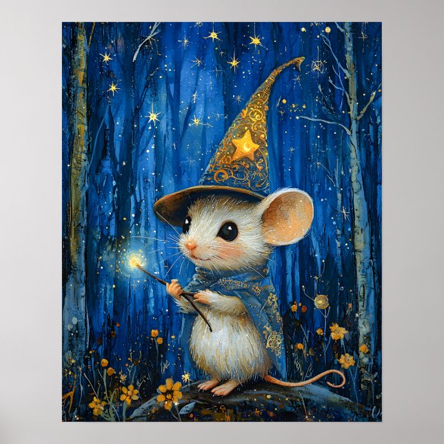 The Enchanted Magician Mouse Fantasy Art Poster (Framsidan)