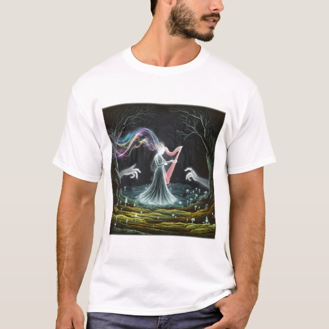 The Enchanted Melody of the Spirit Harp T Shirt (Framsida)