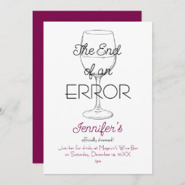 The End of an Error Wine Divorce Party Invitation Inbjudningar