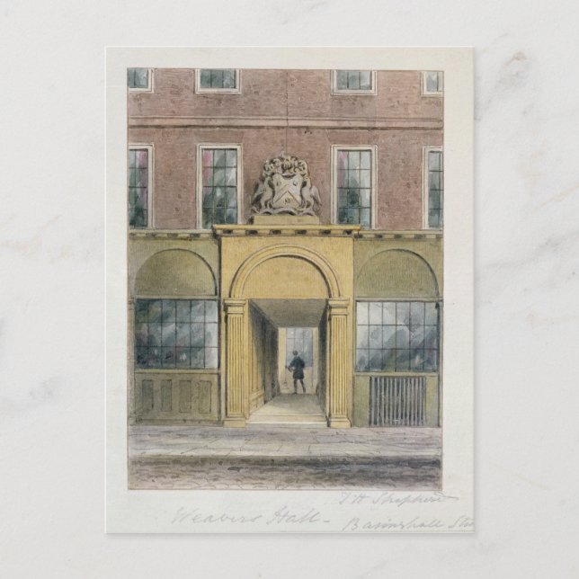 The Entrance to Weavers Hall, 1854 Vykort (Framsida)