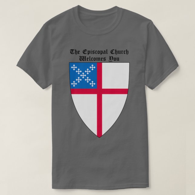 The Episcopal Church Shield with Welcomes You T Shirt (Design framsida)