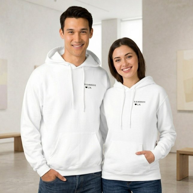 The Eternal Date – Personalized Roman Numeral  Hoodie (Skapare uppladdad)