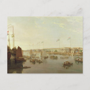 The European Factories, Canton, 1806 (oil on canva Vykort
