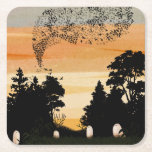 The Evening performance Underlägg Papper Kvadrat<br><div class="desc">The ghosts gather to enjoy the murmuration of starlings in the fading evening light</div>