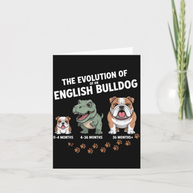 The Evolution Of An English Bulldog Funny  Kort (Framsida)