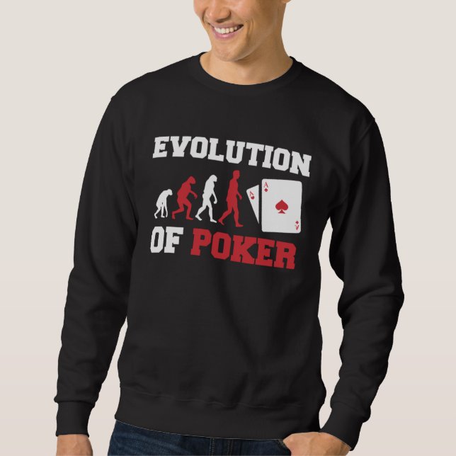 The Evolution Of Poker Pocket Aces  Poker Lång Ärmad Tröja (Framsida)
