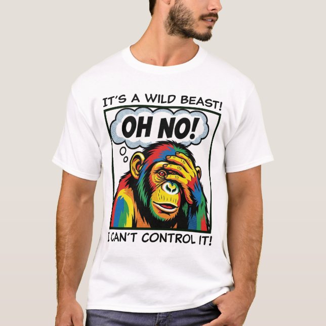 The Existential Chimp: Serious Primate Face T-Shi T Shirt (Framsida)