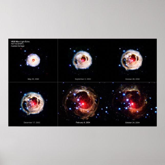 The Expanding Light Echo of Red Supergiant Star  Poster (Framsidan)