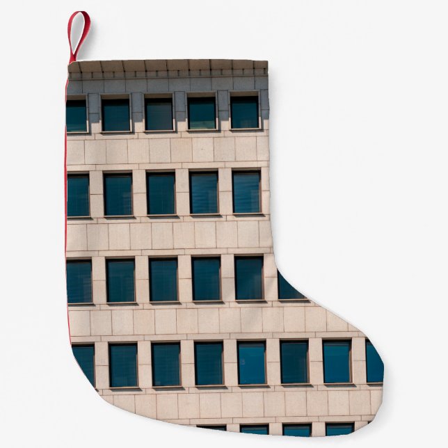 The facade of the modern building with rectangular liten julstrumpa (Framsidan)