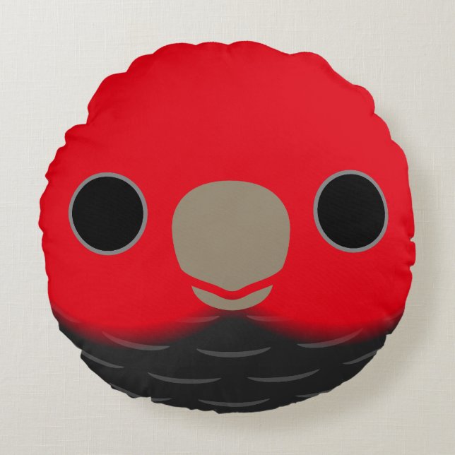 The face of a male Gang-gang cockatoo Rund Kudde (Framsidan)