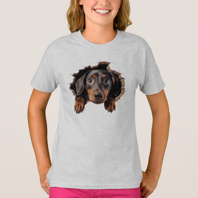 the face of the loving and fluffy puppy t shirt (Framsida)