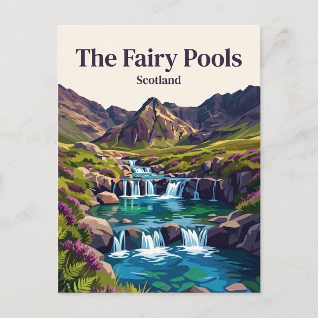 The Fairy Pools Skottland Vykort (Framsida)