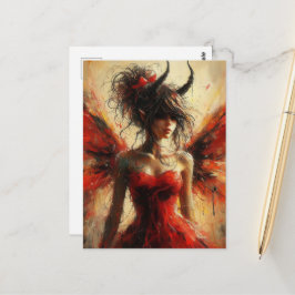 The Fairy with Horns on Her Head Vykort