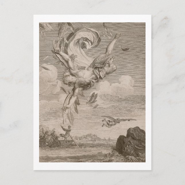 The Fall of Icarus, 1731 (engrave) Vykort (Framsida)